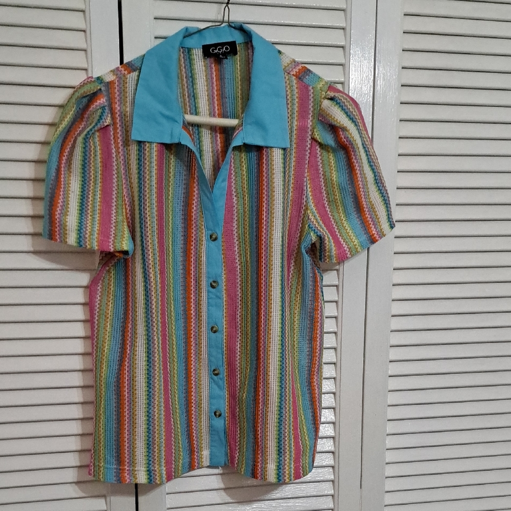 GiGiO Multicolor Striped Women's Blouse